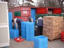 Die Becher werden eingeschlichtet